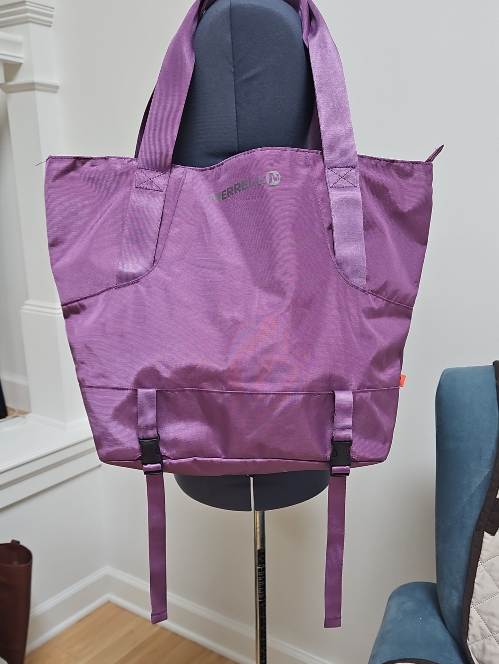 Merrell Plum Nylon Tote Bag with Yoga Mat Straps